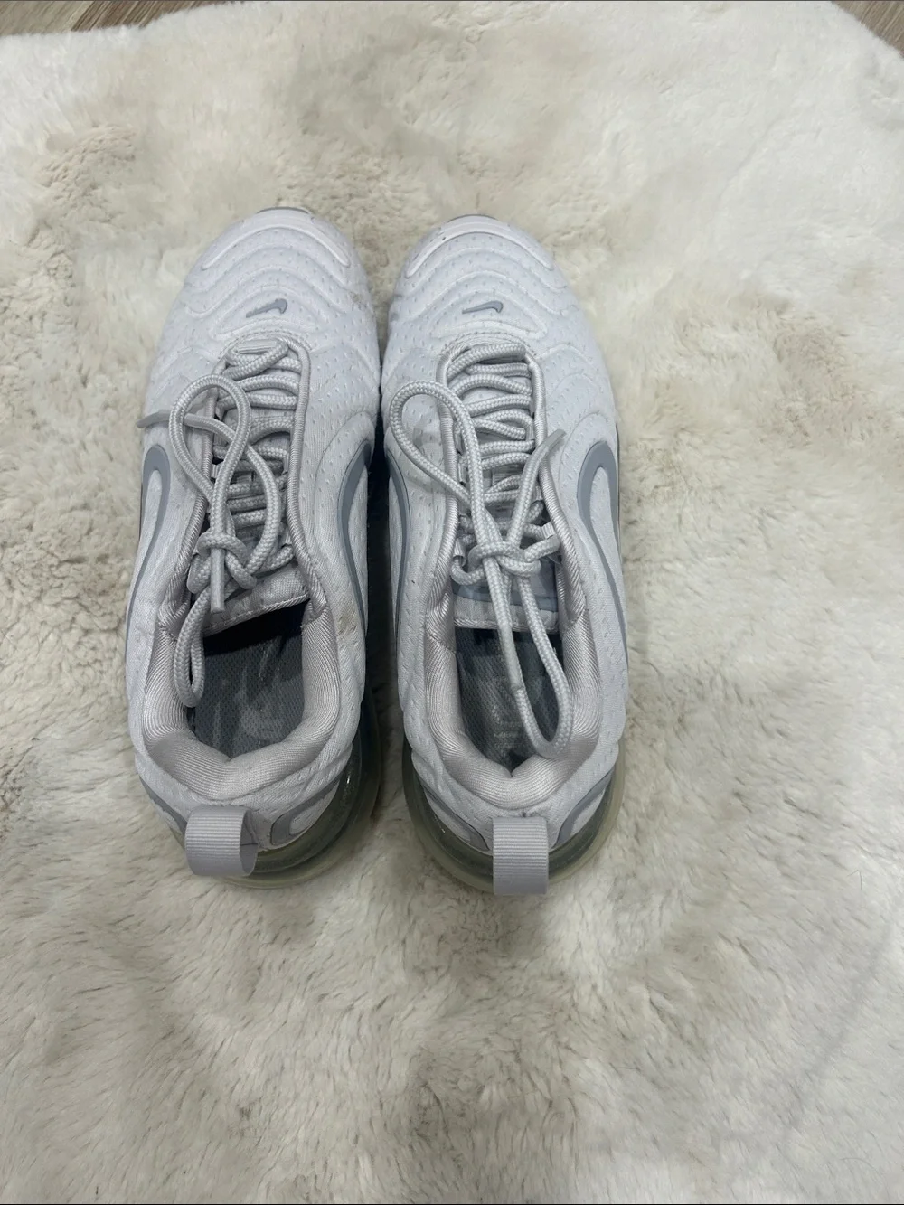 Nike White / Light Gray Air Max Running Sneakers